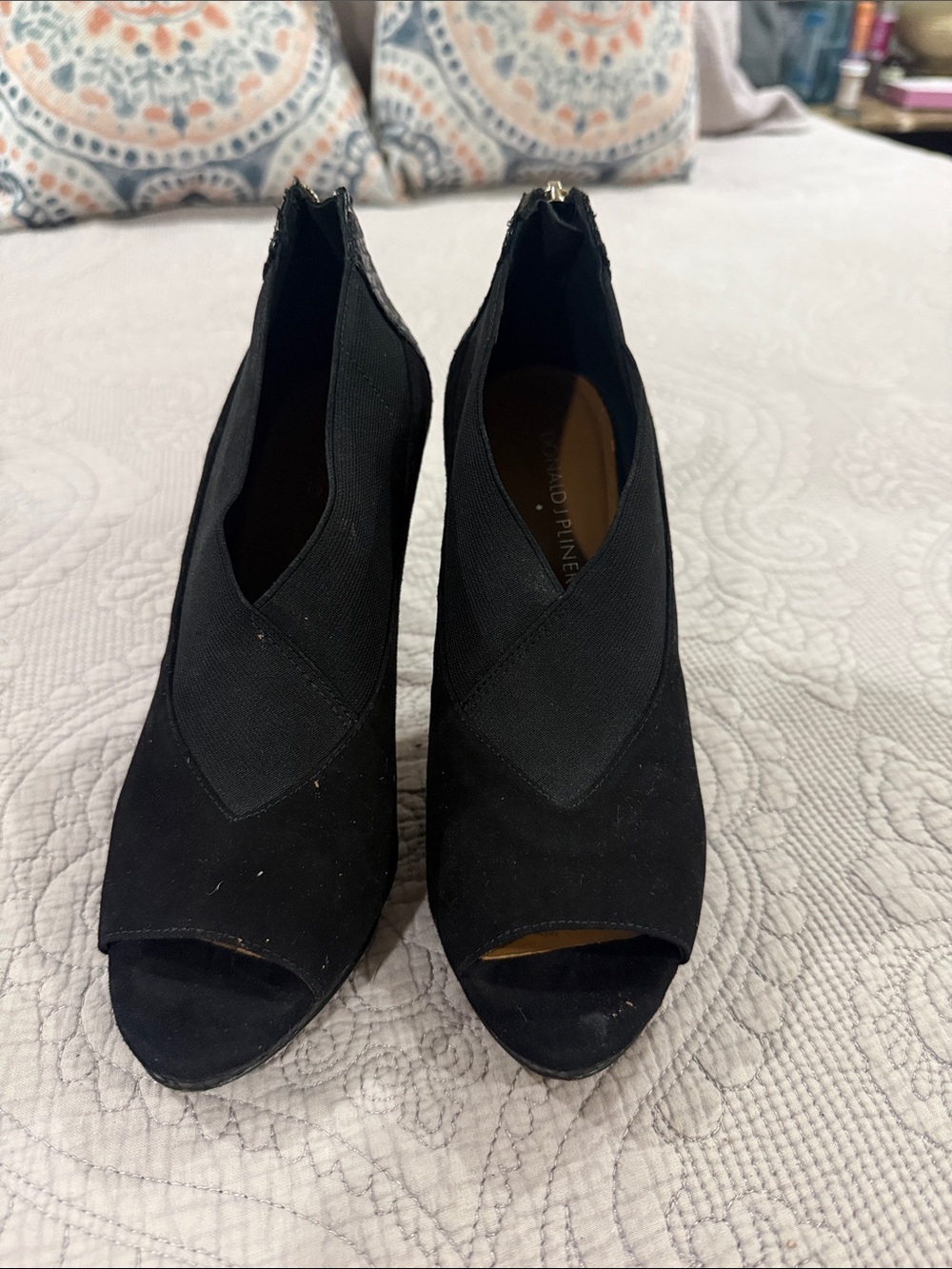 Donald J. Pliner Black Open-Toe Ankle Booties